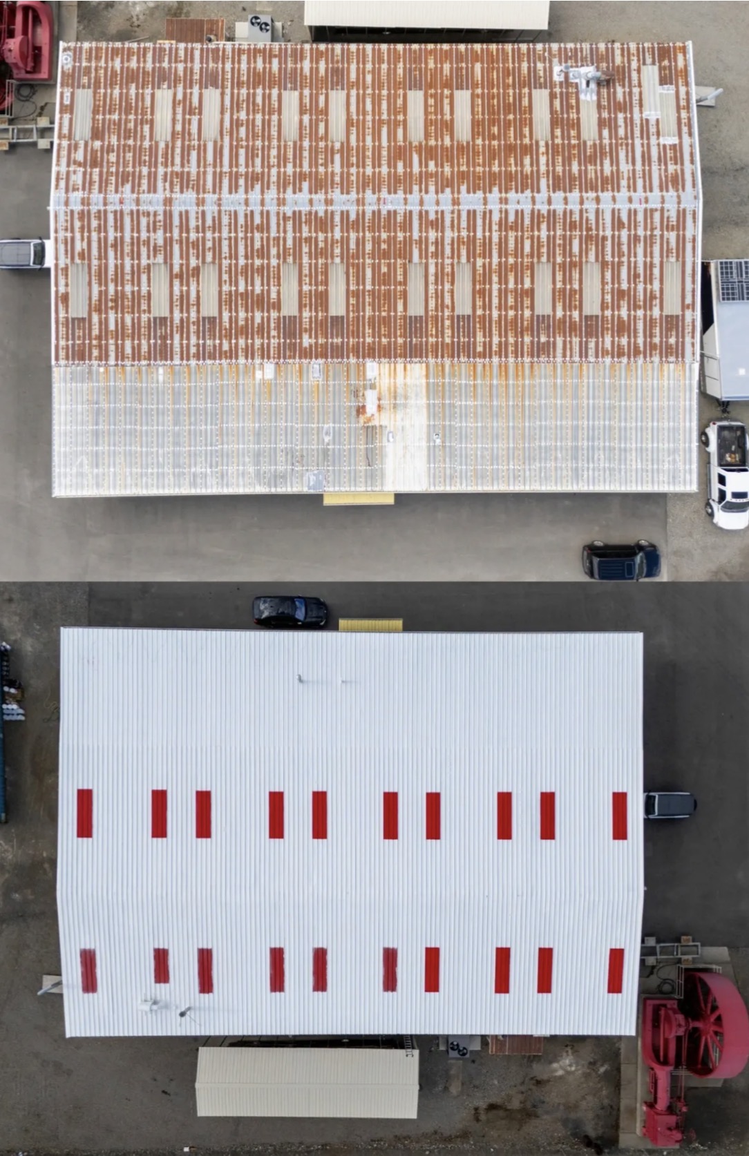 Warehouse Roof — Rust to Reflective White